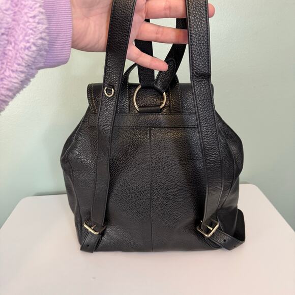 Coach Pennie Backpack Black 6145 Pebbled Leather Luxury Dark Academia Minimalist